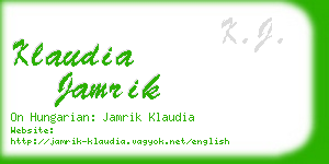 klaudia jamrik business card